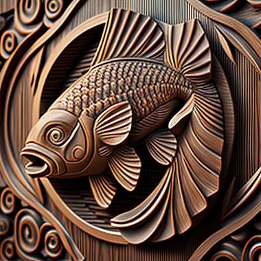 3D model Two tone labeo fish (STL)